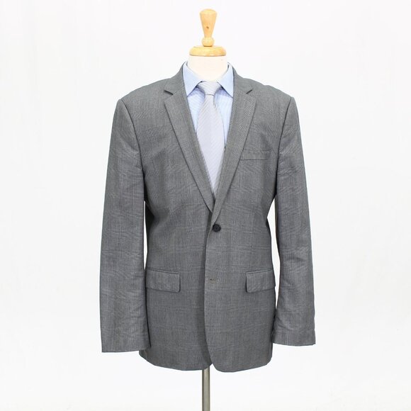 Express 42L Gray Check 2-Button Sport Coat Blazer Jacket B369 - Picture 1 of 11